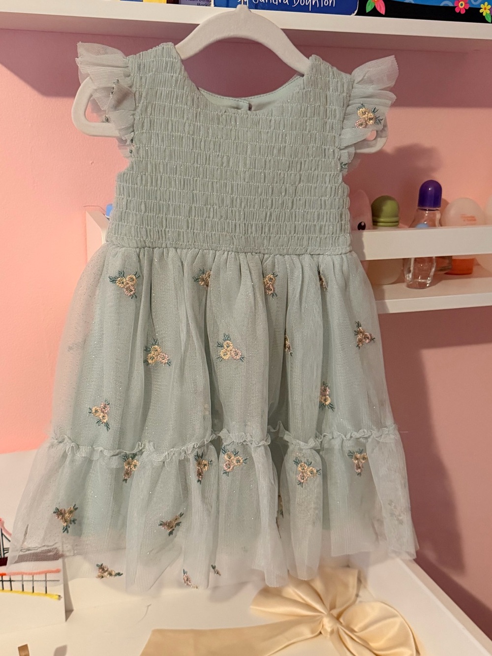 Blueberi Boulevard Floral Tulle Dress β Size 2T β New Without Tags